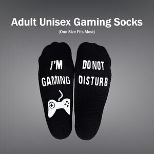 Unisex Soft Black I'm Gaming, Do Not Disturb Novelty Socks One Size Fits Most